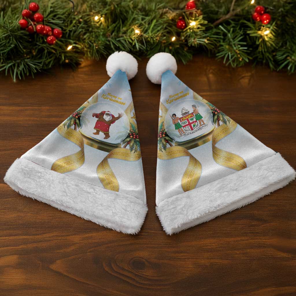 Fiji Christmas Santa Hat Snow Globe With Fijian Santa - Polynesian Pride