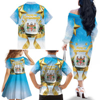 Fiji Christmas Family Matching Off The Shoulder Long Sleeve Dress and Hawaiian Shirt Snow Globe With Fijian Santa LT05 - Polynesian Pride