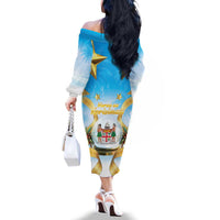 Fiji Christmas Family Matching Off The Shoulder Long Sleeve Dress and Hawaiian Shirt Snow Globe With Fijian Santa LT05 - Polynesian Pride