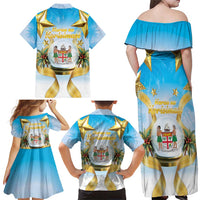 Fiji Christmas Family Matching Off Shoulder Maxi Dress and Hawaiian Shirt Snow Globe With Fijian Santa LT05 - Polynesian Pride