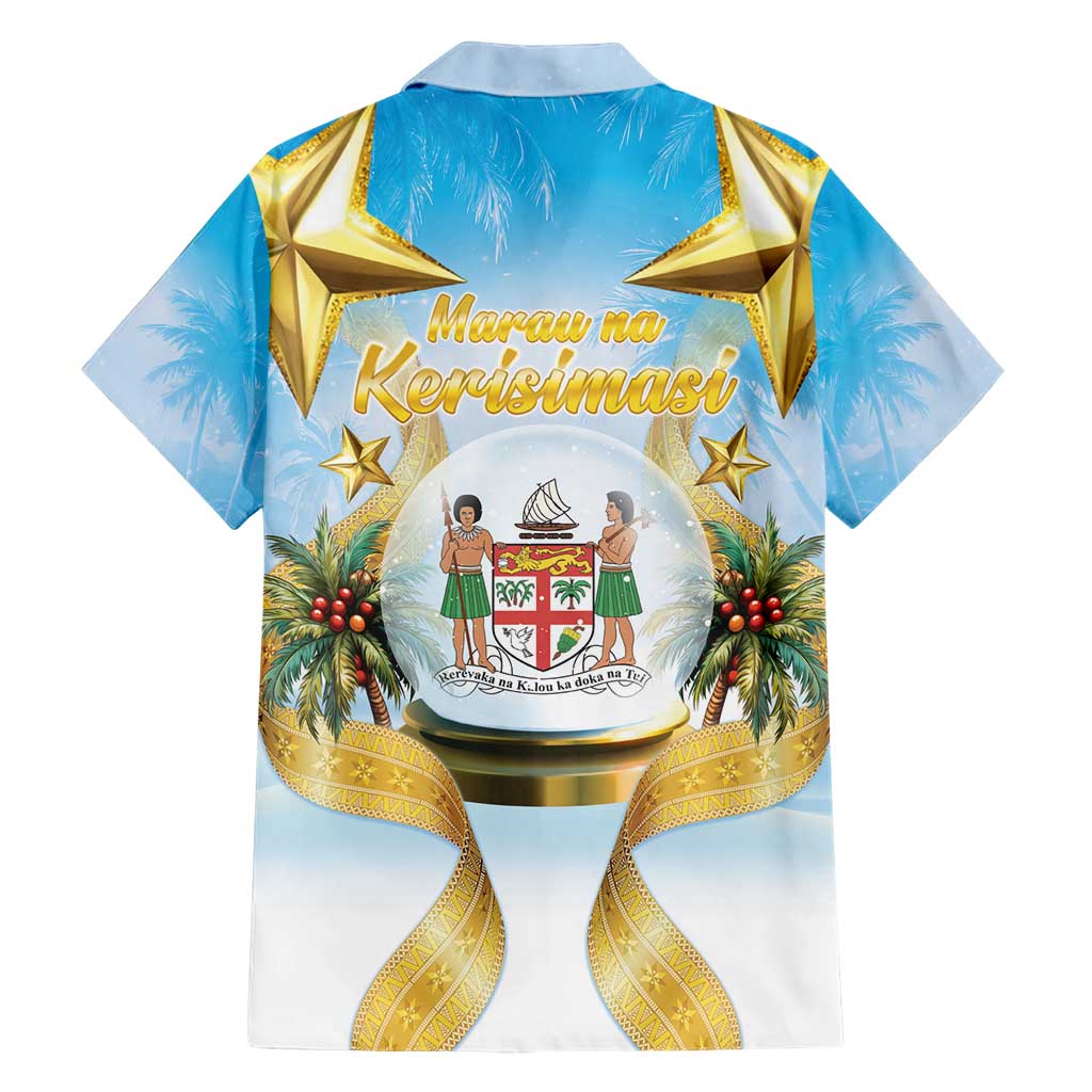 Fiji Christmas Family Matching Short Sleeve Bodycon Dress and Hawaiian Shirt Snow Globe With Fijian Santa LT05 - Polynesian Pride