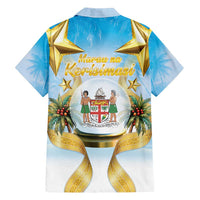 Fiji Christmas Family Matching Short Sleeve Bodycon Dress and Hawaiian Shirt Snow Globe With Fijian Santa LT05 - Polynesian Pride