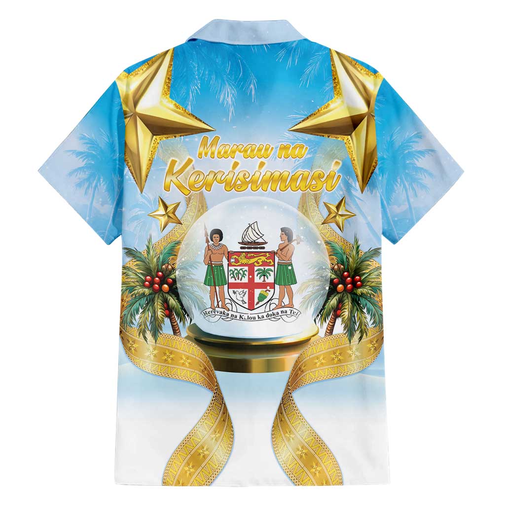 Fiji Christmas Family Matching Tank Maxi Dress and Hawaiian Shirt Snow Globe With Fijian Santa LT05 - Polynesian Pride