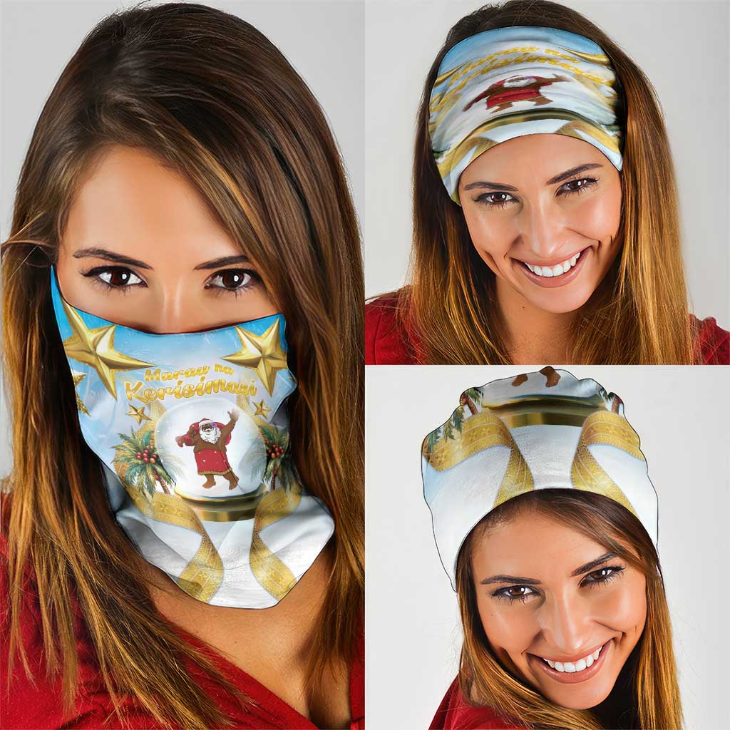 Fiji Christmas Neck Gaiter Snow Globe With Fijian Santa LT05