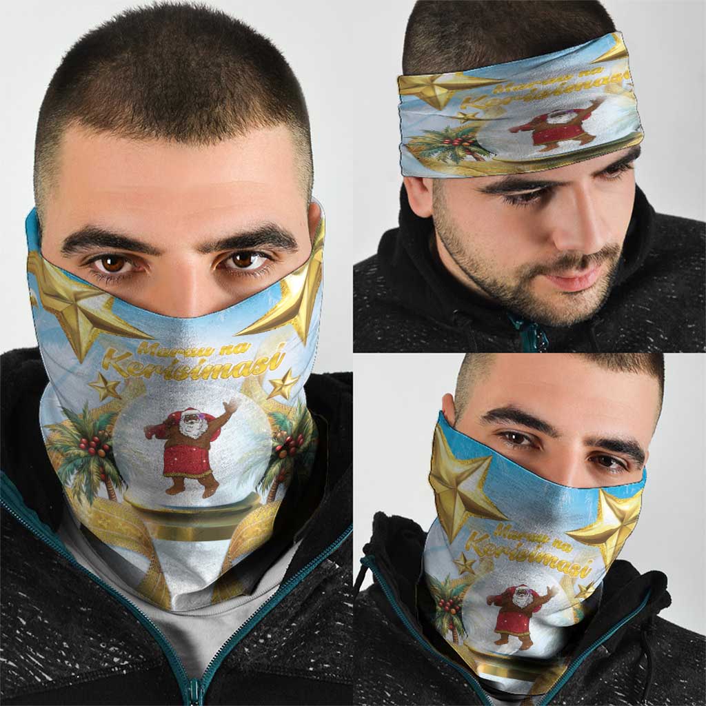 Fiji Christmas Neck Gaiter Snow Globe With Fijian Santa LT05