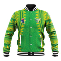 Cook Islands Rugby Custom Baseball Jacket Kuki Tribal Pattern Green Version LT05 Unisex Green - Polynesian Pride