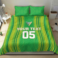 Cook Islands Rugby Custom Bedding Set Kuki Tribal Pattern Green Version LT05 - Polynesian Pride