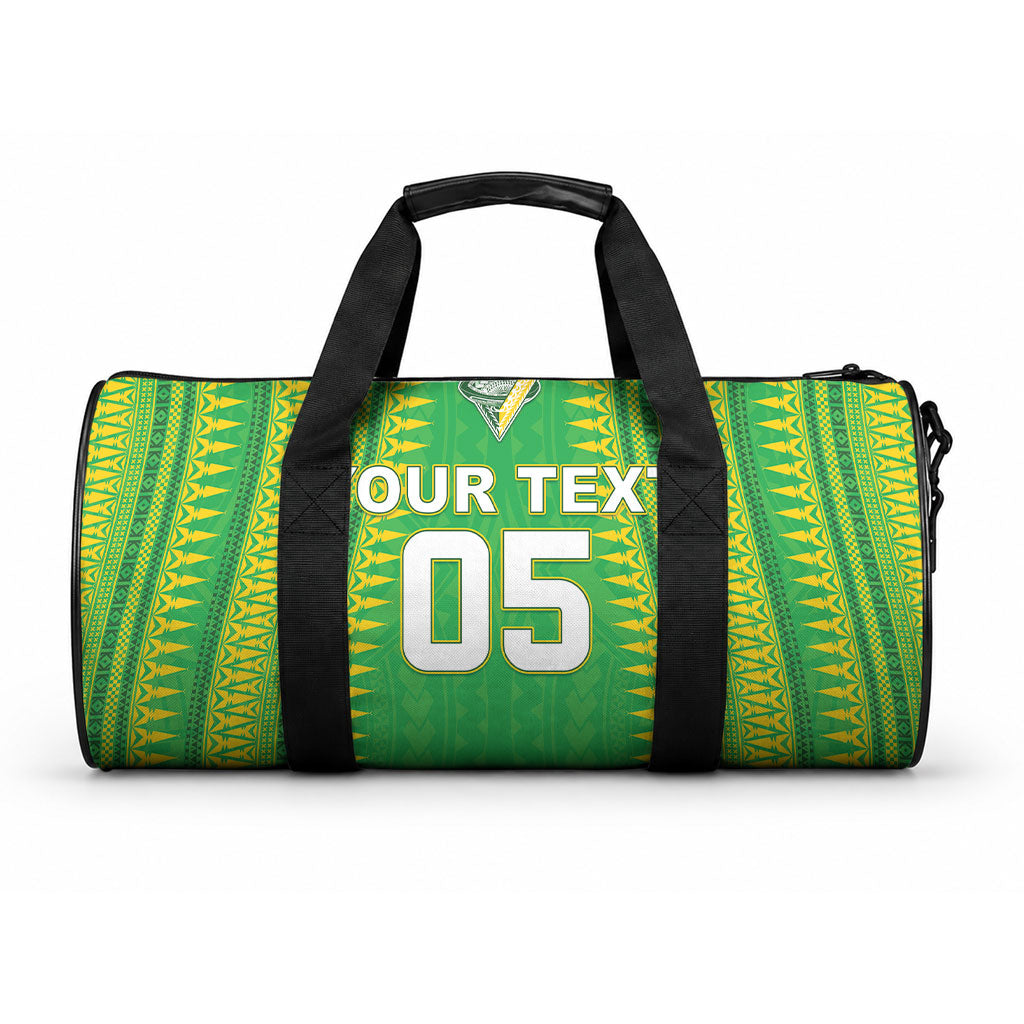 Cook Islands Rugby Custom Duffle Bag Kuki Tribal Pattern Green Version LT05 One size Green - Polynesian Pride