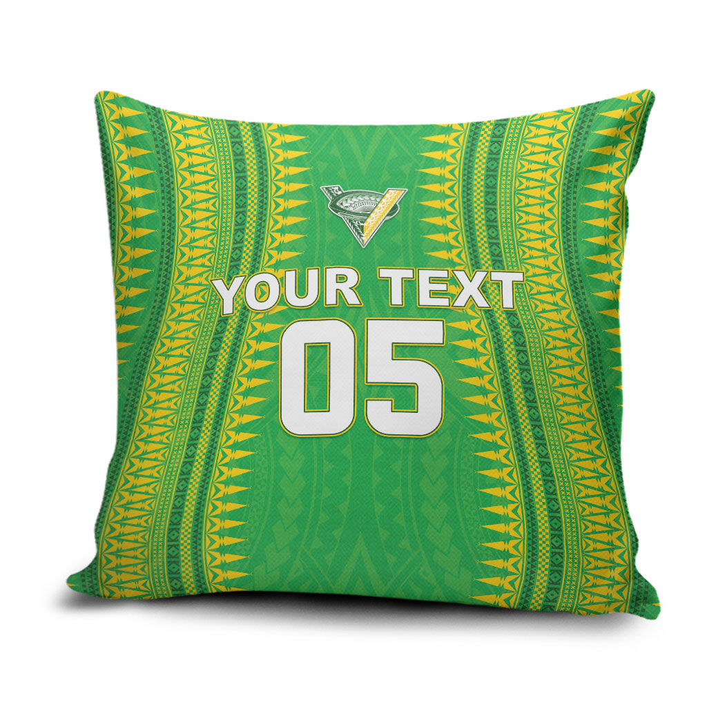 Cook Islands Rugby Custom Pillow Cover Kuki Tribal Pattern Green Version LT05 Green - Polynesian Pride