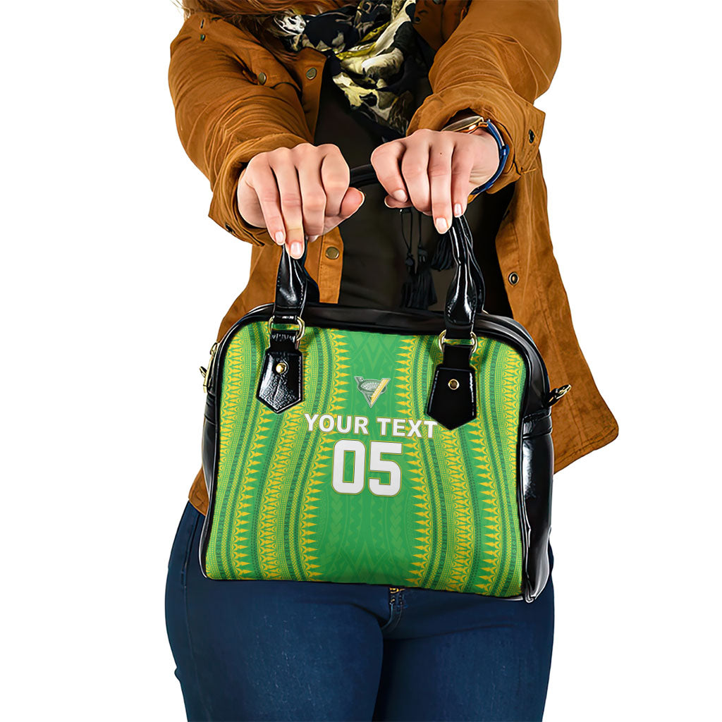 Cook Islands Rugby Custom Shoulder Handbag Kuki Tribal Pattern Green Version LT05 One Size Green - Polynesian Pride