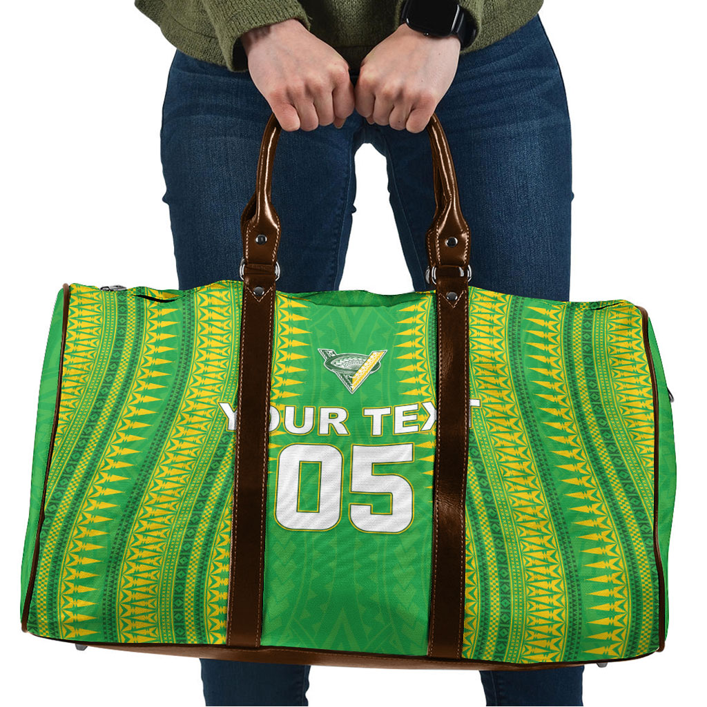 Cook Islands Rugby Custom Travel Bag Kuki Tribal Pattern Green Version LT05 Green - Polynesian Pride