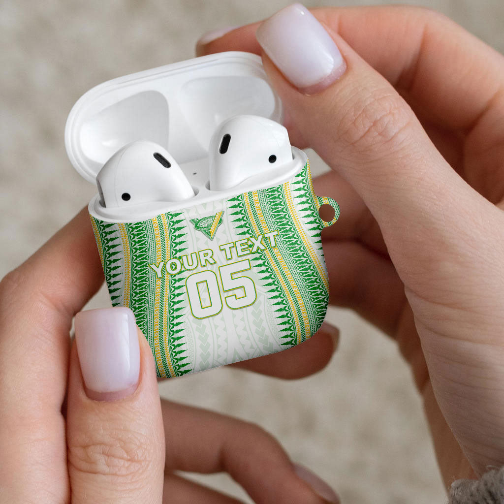 Cook Islands Rugby Custom AirPods Case Kuki Tribal Pattern White Version LT05 - Polynesian Pride