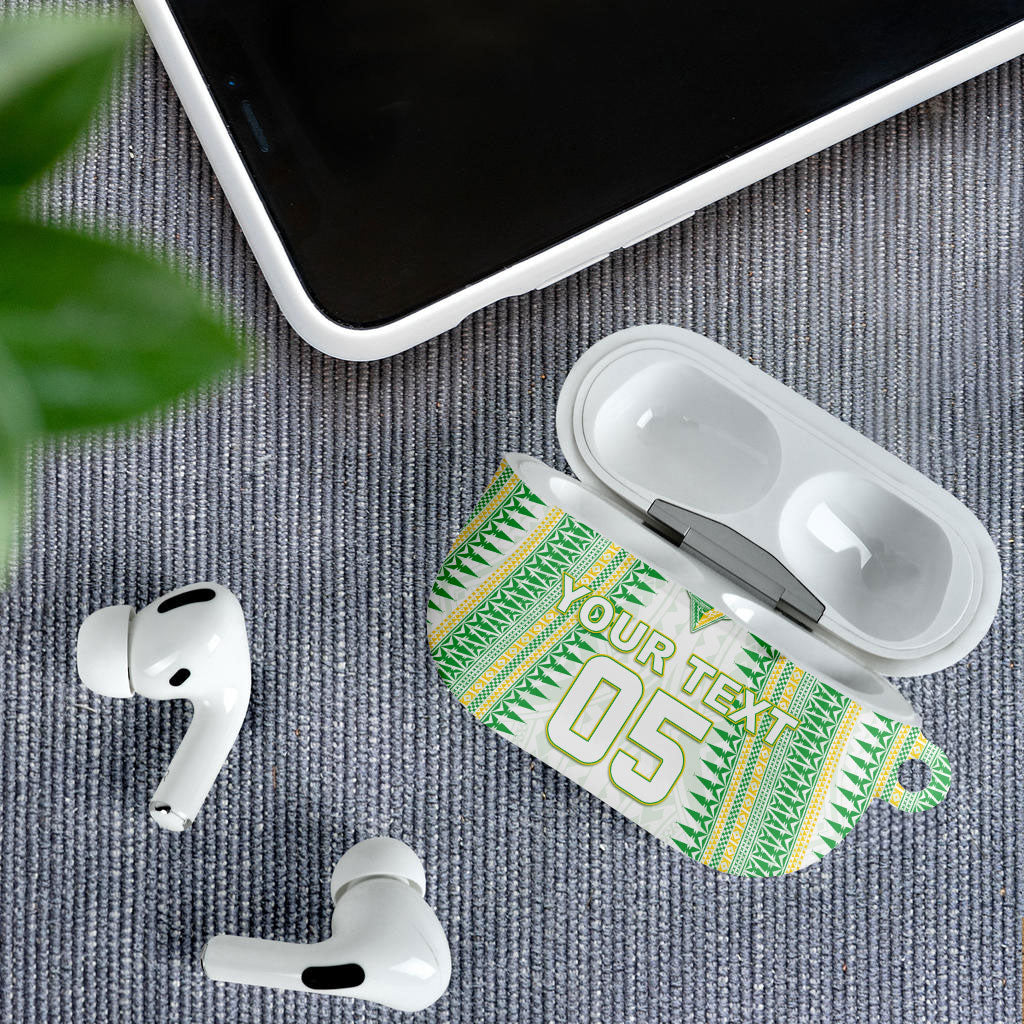Cook Islands Rugby Custom AirPods Case Kuki Tribal Pattern White Version LT05 - Polynesian Pride