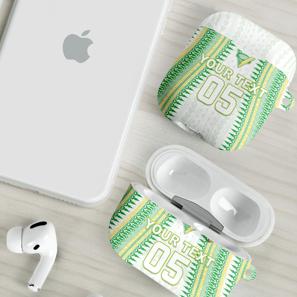 Cook Islands Rugby Custom AirPods Case Kuki Tribal Pattern White Version LT05 - Polynesian Pride