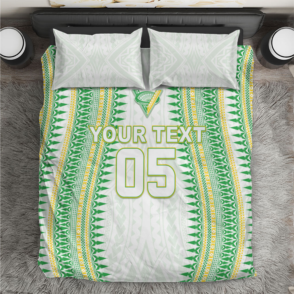 Cook Islands Rugby Custom Bedding Set Kuki Tribal Pattern White Version LT05 White - Polynesian Pride