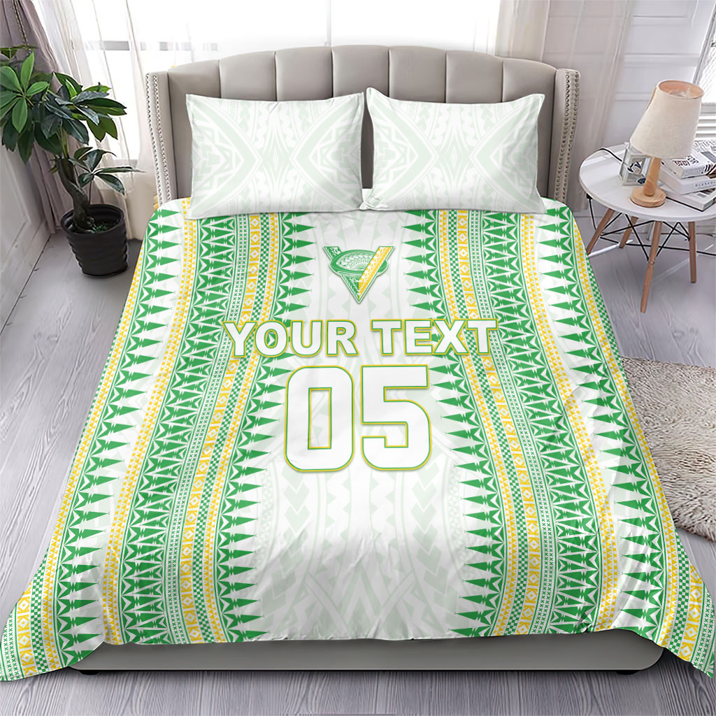 Cook Islands Rugby Custom Bedding Set Kuki Tribal Pattern White Version LT05 - Polynesian Pride
