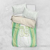 Cook Islands Rugby Custom Bedding Set Kuki Tribal Pattern White Version LT05 US Twin 172cm x 218cm White - Polynesian Pride