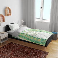 Cook Islands Rugby Custom Bedding Set Kuki Tribal Pattern White Version LT05 - Polynesian Pride