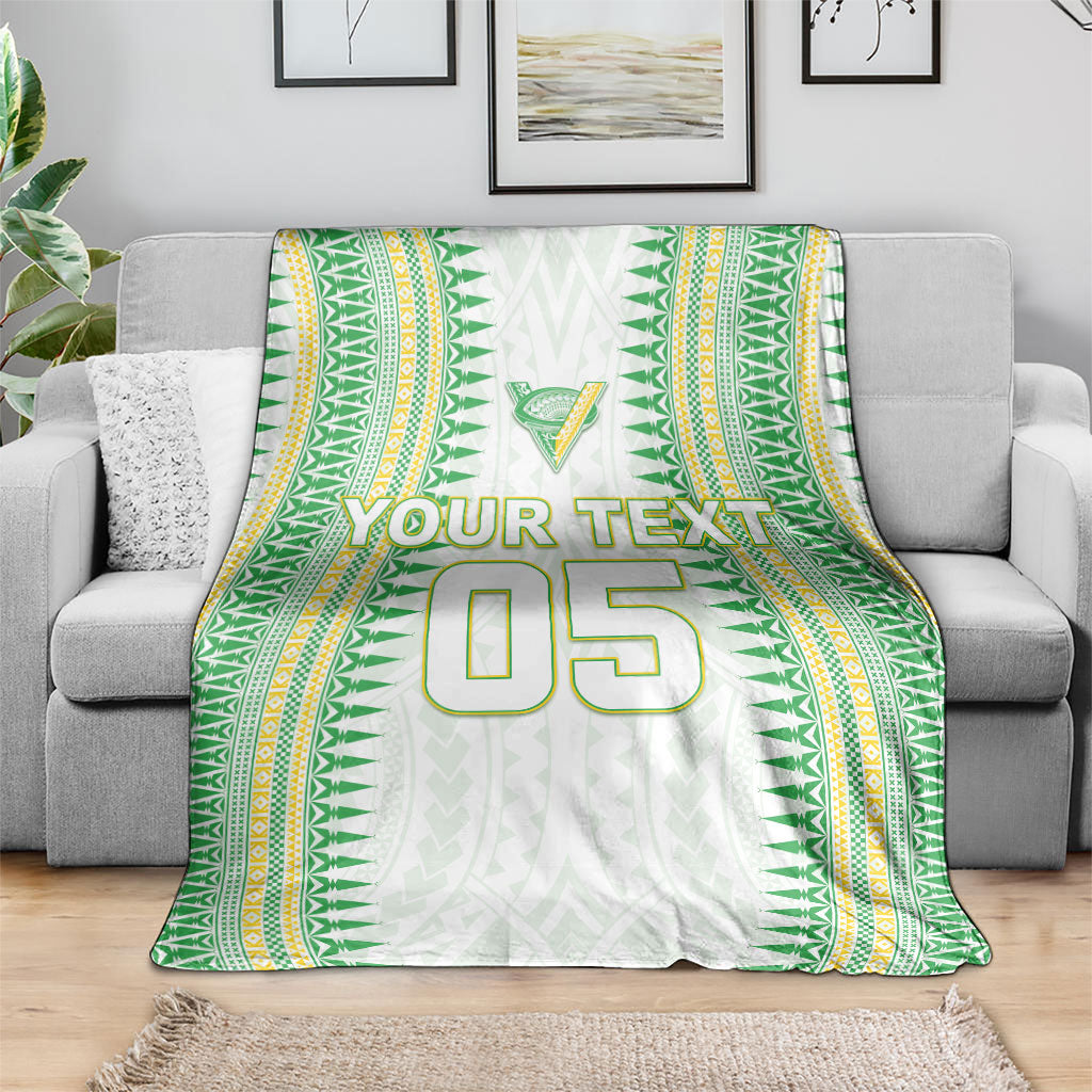 Cook Islands Rugby Custom Blanket Kuki Tribal Pattern White Version LT05 - Polynesian Pride