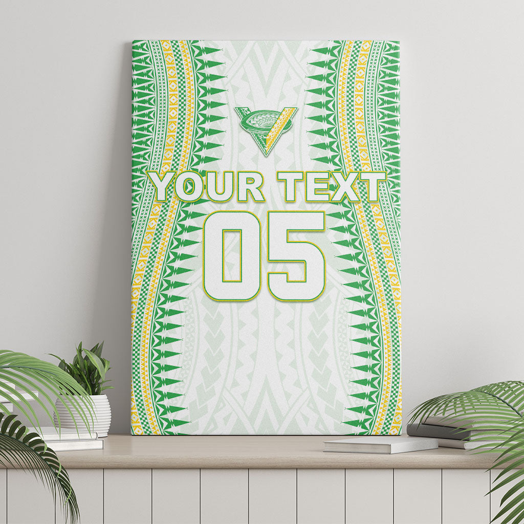 Cook Islands Rugby Custom Canvas Wall Art Kuki Tribal Pattern White Version LT05 - Polynesian Pride