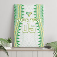 Cook Islands Rugby Custom Canvas Wall Art Kuki Tribal Pattern White Version LT05 - Polynesian Pride