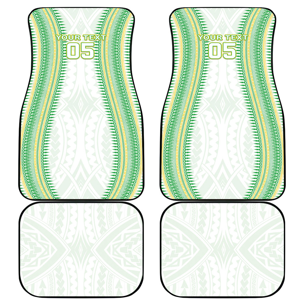 Cook Islands Rugby Custom Car Mats Kuki Tribal Pattern White Version LT05 - Polynesian Pride