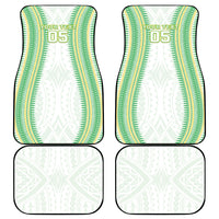 Cook Islands Rugby Custom Car Mats Kuki Tribal Pattern White Version LT05 - Polynesian Pride