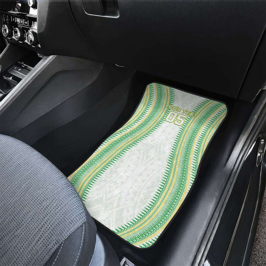 Cook Islands Rugby Custom Car Mats Kuki Tribal Pattern White Version LT05 - Polynesian Pride