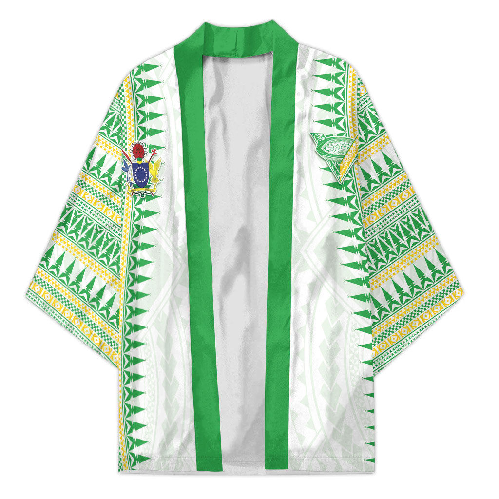 Cook Islands Rugby Custom Kimono Kuki Tribal Pattern White Version LT05 Unisex White - Polynesian Pride