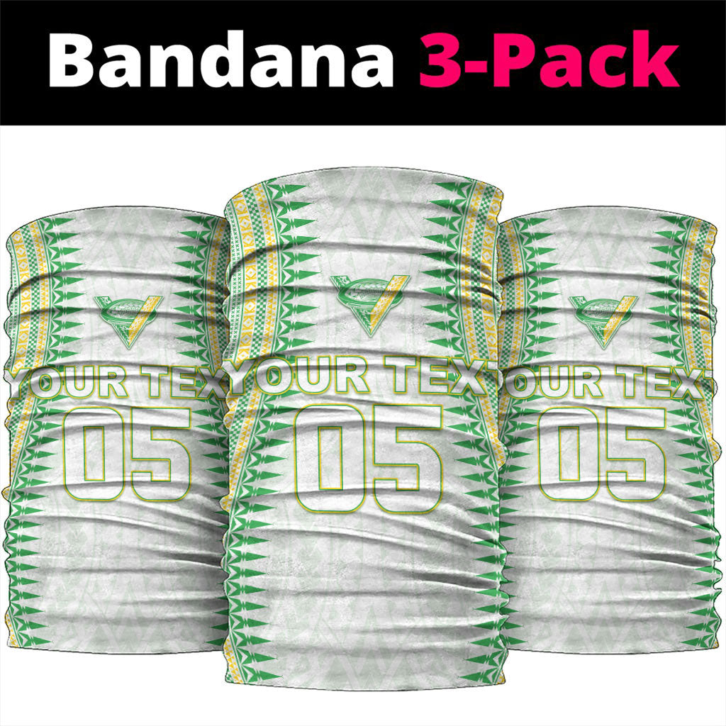 Cook Islands Rugby Custom Neck Gaiter Kuki Tribal Pattern White Version LT05 package One Size: 25*50cm White - Polynesian Pride