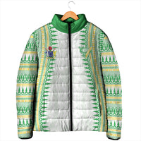 Cook Islands Rugby Custom Padded Jacket Kuki Tribal Pattern White Version LT05 - Polynesian Pride