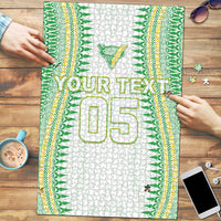 Cook Islands Rugby Custom Puzzle Kuki Tribal Pattern White Version LT05 White - Polynesian Pride