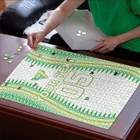 Cook Islands Rugby Custom Puzzle Kuki Tribal Pattern White Version LT05 - Polynesian Pride