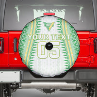 Cook Islands Rugby Custom Spare Tire Cover Kuki Tribal Pattern White Version LT05 - Polynesian Pride