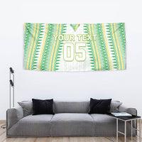 Cook Islands Rugby Custom Tapestry Kuki Tribal Pattern White Version LT05 - Polynesian Pride