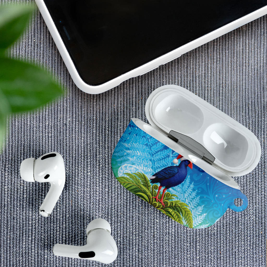 New Zealand Christmas AirPods Case Pukeko With Ponga Tree Silver Fern LT05 - Polynesian Pride
