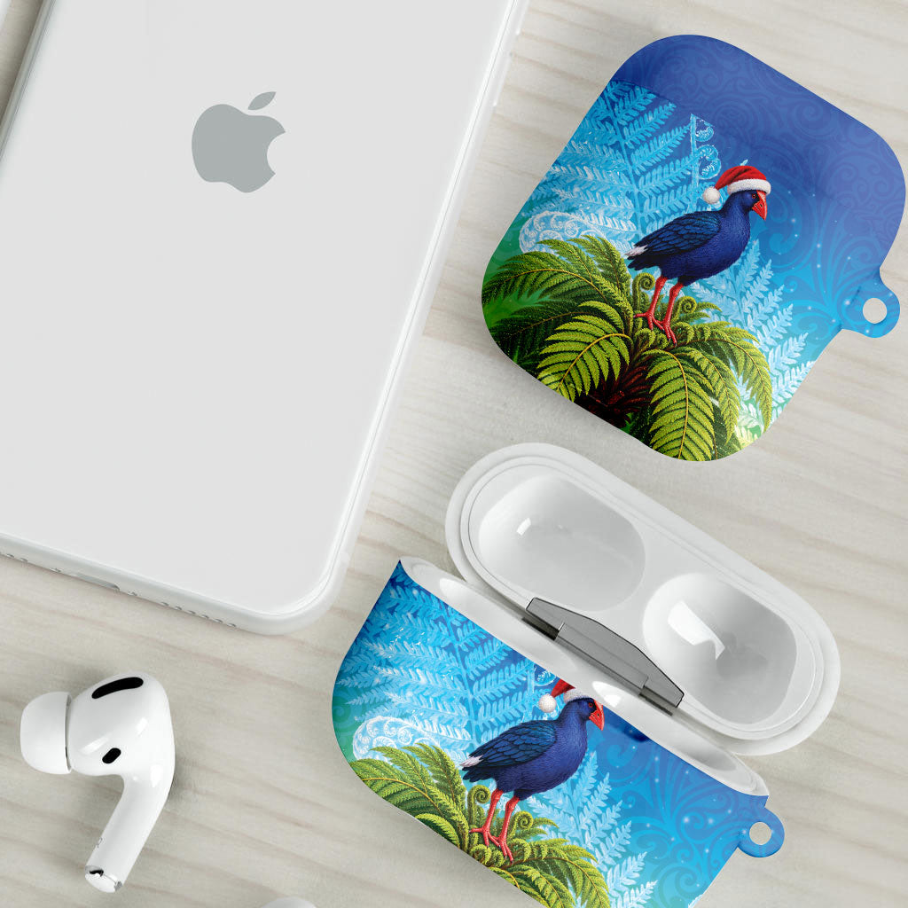 New Zealand Christmas AirPods Case Pukeko With Ponga Tree Silver Fern LT05 - Polynesian Pride