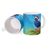 New Zealand Christmas Ceramic Mug Pukeko With Ponga Tree Silver Fern LT05 - Polynesian Pride