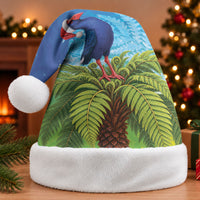 New Zealand Christmas Santa Hat Pukeko With Ponga Tree Silver Fern LT05 Without Fur Multicolor - Polynesian Pride