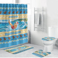 New Zealand Christmas Bathroom Set Have A Kiwi Manu-Mas LT05 Bathroom Set (4 pcs) Blue - Polynesian Pride