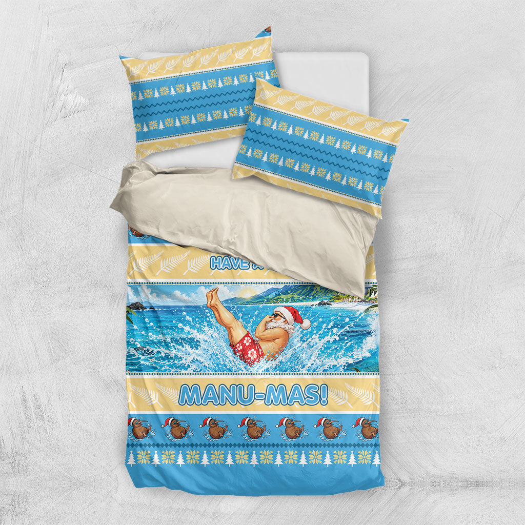 New Zealand Christmas Bedding Set Have A Kiwi Manu-Mas LT05 US Twin 172cm x 218cm Blue - Polynesian Pride