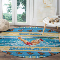 New Zealand Christmas Round Carpet Have A Kiwi Manu-Mas LT05 - Polynesian Pride