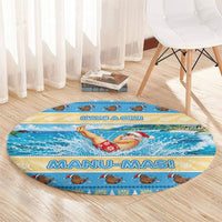 New Zealand Christmas Round Carpet Have A Kiwi Manu-Mas LT05 - Polynesian Pride