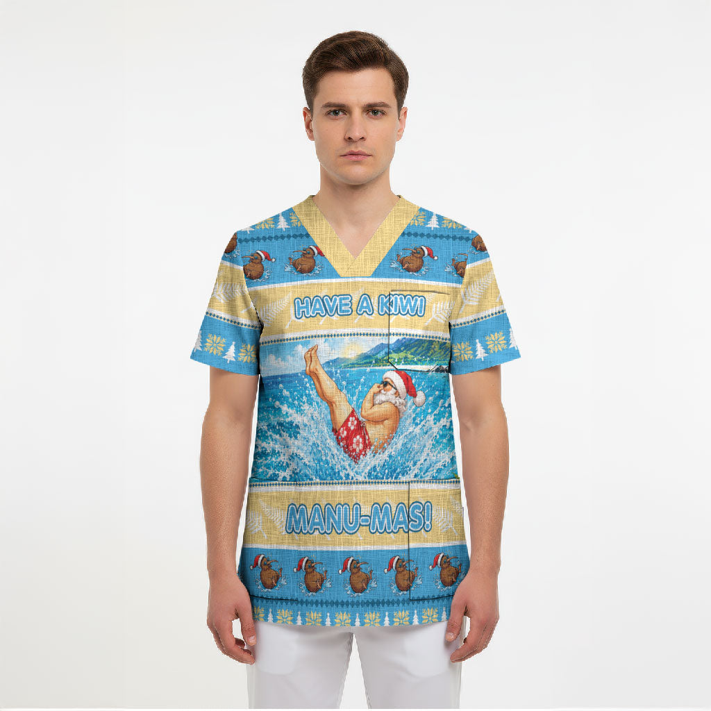 New Zealand Christmas Scrub Top Have A Kiwi Manu-Mas LT05 - Polynesian Pride