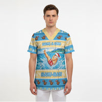New Zealand Christmas Scrub Top Have A Kiwi Manu-Mas LT05 - Polynesian Pride