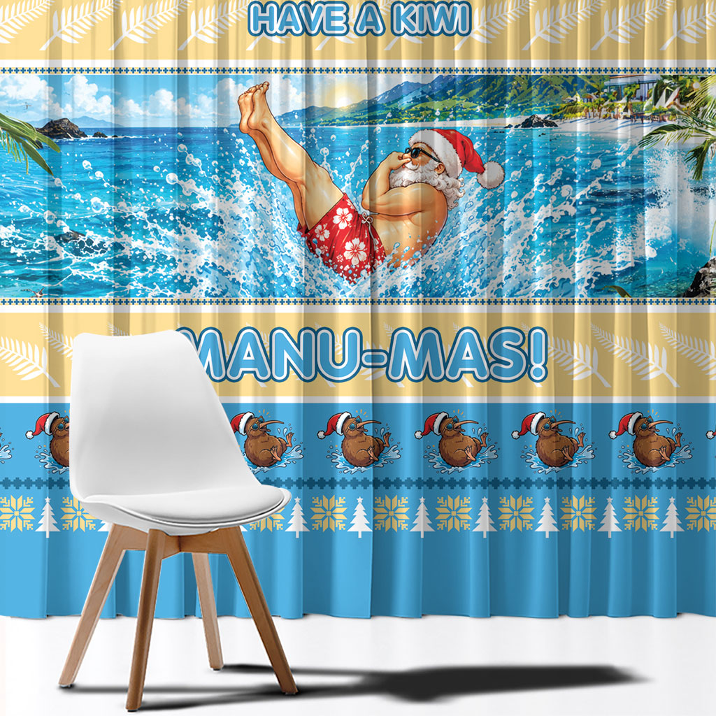 New Zealand Christmas Window Curtain Have A Kiwi Manu-Mas LT05 - Polynesian Pride