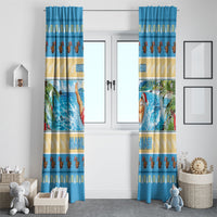 New Zealand Christmas Window Curtain Have A Kiwi Manu-Mas LT05 - Polynesian Pride