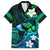 Personalised Hawaii Humuhumu Reef Triggerfish Family Matching Off Shoulder Maxi Dress and Hawaiian Shirt Turquoise With Plumeria LT05 Dad's Shirt - Short Sleeve Turquoise - Polynesian Pride