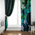 Hawaii Humuhumu Reef Triggerfish Window Curtain Turquoise With Plumeria LT05 - Polynesian Pride