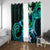 Hawaii Humuhumu Reef Triggerfish Window Curtain Turquoise With Plumeria LT05 With Grommets Turquoise - Polynesian Pride